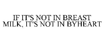 IF IT'S NOT IN BREAST MILK, IT'S NOT IN BYHEART