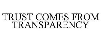 TRUST COMES FROM TRANSPARENCY