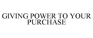 GIVING POWER TO YOUR PURCHASE