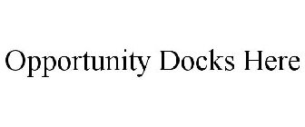 OPPORTUNITY DOCKS HERE