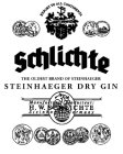 EXPORT TO ALL CONTINENTS SCHLICHTE THE OLDEST BRAND OF STEINHAEGER STEINHAEGER DRY GIN MANUFACTURER / PRODUCTEUR: H. W. SCHLICHTE STEINHAGEN / GERMANY