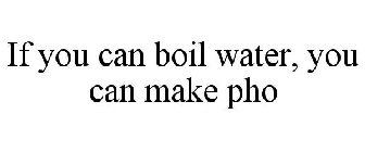IF YOU CAN BOIL WATER, YOU CAN MAKE PHO