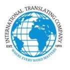 EST. INTERNATIONAL TRANSLATING COMPANY 1969 WHERE EVERY WORD MATTERS