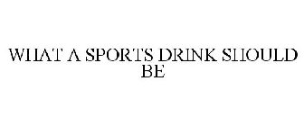 WHAT A SPORTS DRINK SHOULD BE