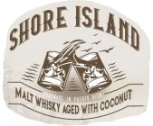 SHORE ISLAND MALT WHISKY AGED WITH COCONUT, HANDMADE IN PUERTO RICO, AGED 3 YEARS