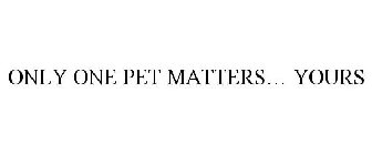 ONLY ONE PET MATTERS... YOURS