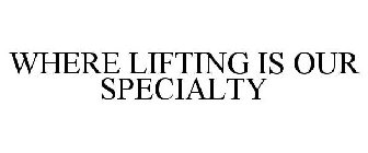 WHERE LIFTING IS OUR SPECIALTY