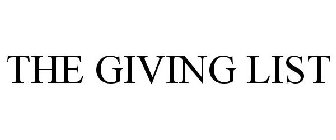 THE GIVING LIST