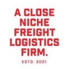 A CLOSE NICHE FREIGHT LOGISTICS FIRM. ESTD. 2021