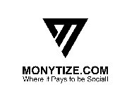 M MONYTIZE.COM WHERE IT PAYS TO BE SOCIAL!L!