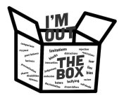 I'M OUT THE BOX COMPARISON MY PAST PAST FAILURES LAZINESS PROCRASTINATION SHAME DISABILITIES OPINIONS LIMITATIONS BLOCKS INSECURITIES JUDGEMENT EXCLUSION HATERS DISCRIMINATION DISTRACTIONS REJECTION R