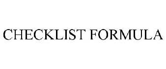 CHECKLIST FORMULA