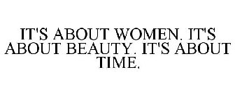 IT'S ABOUT WOMEN. IT'S ABOUT BEAUTY. IT'S ABOUT TIME.