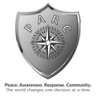 PARC PEACE. AWARENESS. RESPONSE. COMMUNITY. THE WORLD CHANGES ONE DECISION AT A TIME.