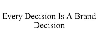 EVERY DECISION IS A BRAND DECISION