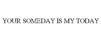 YOUR SOMEDAY IS MY TODAY