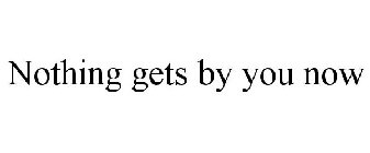 NOTHING GETS BY YOU NOW