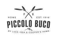 ROME P B EST. 1916 PICCOLO BUCO BY LUCA ISSA & COOPER'S HAWK