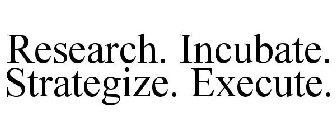 RESEARCH. INCUBATE. STRATEGIZE. EXECUTE.