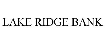 LAKE RIDGE BANK