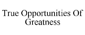 TRUE OPPORTUNITIES OF GREATNESS