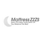 MATTRESS ZZZS BETTER ZZZS BETTER HEALTH BETTER LIFE YOU DESERVE THE BEST