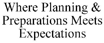 WHERE PLANNING & PREPARATIONS MEETS EXPECTATIONS