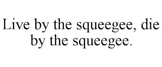 LIVE BY THE SQUEEGEE, DIE BY THE SQUEEGEE.