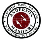 ANDERSON MASONRY ·I LAY BRICK, BLOCK, AND STONE· EVERYTHING BUT AN EGG