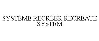 SYSTÈME RECRÉER RECREATE SYSTEM