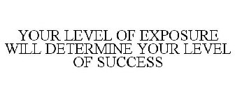 YOUR LEVEL OF EXPOSURE WILL DETERMINE YOUR LEVEL OF SUCCESS