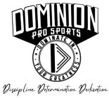 DOMINION PRO SPORTS DOMINATE IN YOUR GREATNESS DISCIPLINE. DETERMINATION. DEDICATION.