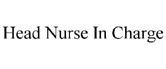 HEAD NURSE IN CHARGE