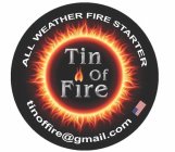 ALL WEATHER FIRE STARTER, TIN OF FIRE, TINOFFIRE@GMAIL.COM