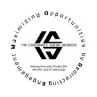 MAXIMIZING OPPORTUNITIES BY REDIRECTING ENGAGEMENT THE CORPORATE SOCIAL WORKER HELPING EVERYDAY PEOPLE GET M.O.R.E. OUT OF EVERY DAY