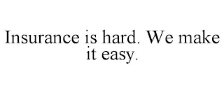 INSURANCE IS HARD. WE MAKE IT EASY.