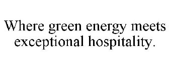 WHERE GREEN ENERGY MEETS EXCEPTIONAL HOSPITALITY.