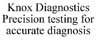 KNOX DIAGNOSTICS PRECISION TESTING FOR ACCURATE DIAGNOSIS