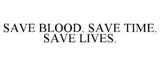 SAVE BLOOD. SAVE TIME. SAVE LIVES.