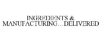 INGREDIENTS & MANUFACTURING...DELIVERED