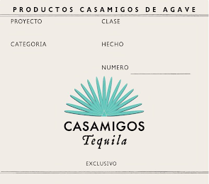 CASAMIGOS TEQUILA PRODUCTOS CASAMIGOS DE AGAVE PROYECTO CLASE CATEGORIA HECHO NUMERO EXCLUSIVO