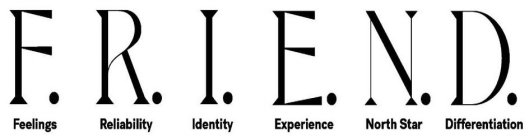 F.R.I.E.N.D. FEELINGS RELIABILITY IDENTITY EXPERIENCE NORTH STAR DIFFERENTIATION