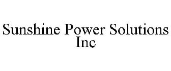 SUNSHINE POWER SOLUTIONS INC