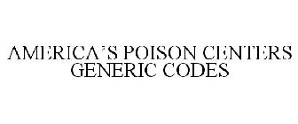 AMERICA'S POISON CENTERS GENERIC CODES