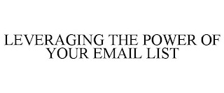 LEVERAGING THE POWER OF YOUR EMAIL LIST