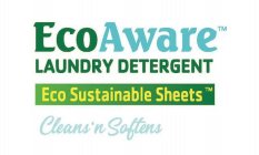 ECOAWARE LAUNDRY DETERGENT ECO SUSTAINABLE SHEETS CLEANS 'N SOFTENS