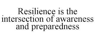 RESILIENCE IS THE INTERSECTION OF AWARENESS AND PREPAREDNESS