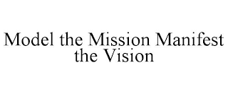 MODEL THE MISSION MANIFEST THE VISION