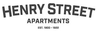 HENRY STREET APARTMENTS EST. 1900 - 1922