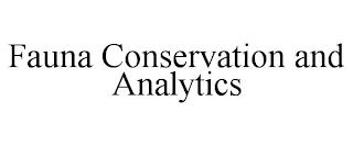 FAUNA CONSERVATION AND ANALYTICS